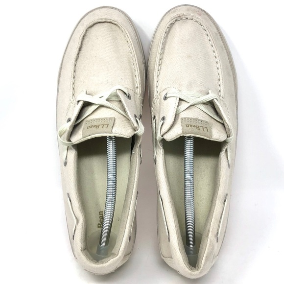 L.L. Bean Denim Tan Boat Deck 2 Eye Tan Mens 11 - Picture 5 of 7